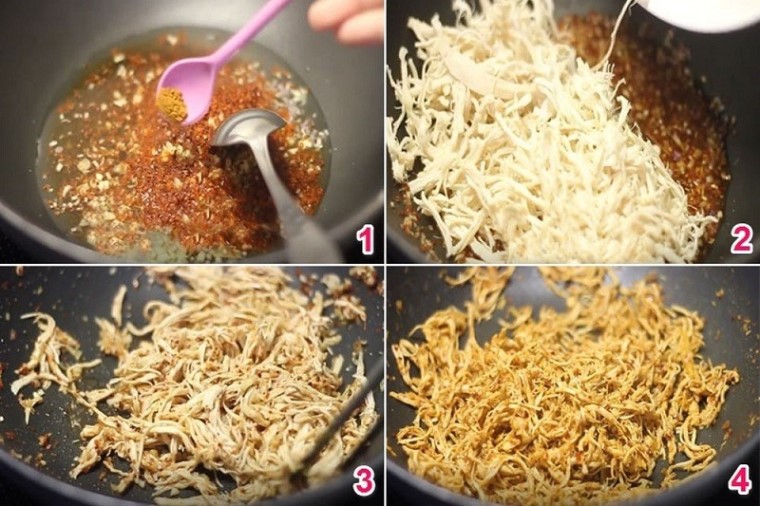 khô gà đà nẵng Cách thực hiện làm khô gà Đà Nẵng